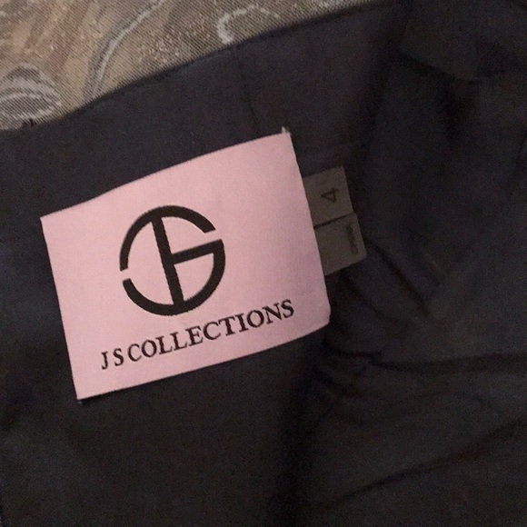 JS Collections Metallic Scroll-Embroidered Dress - Picture 3 of 7